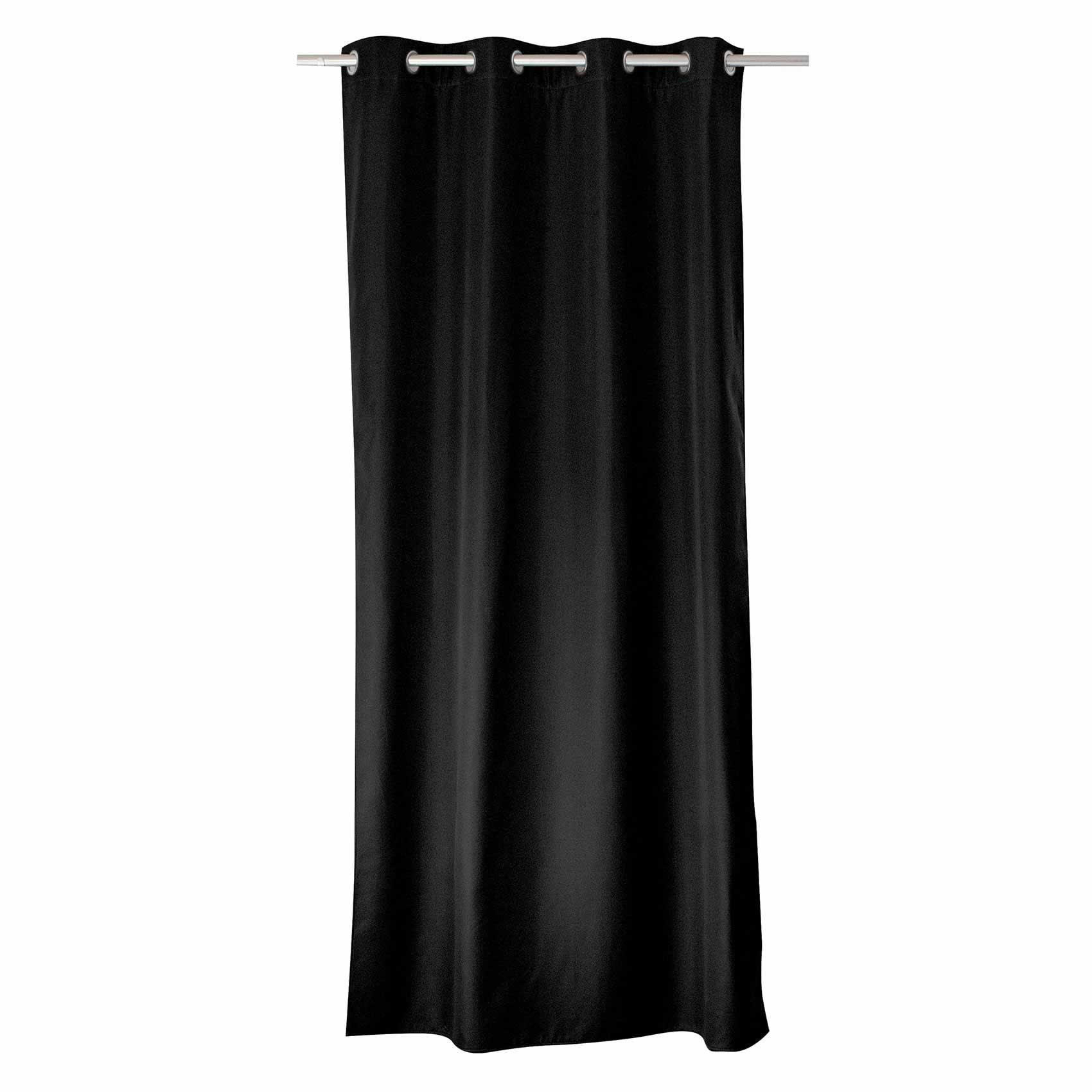 - Rideau uni isolant et thermique polyester noir 140x180 cm