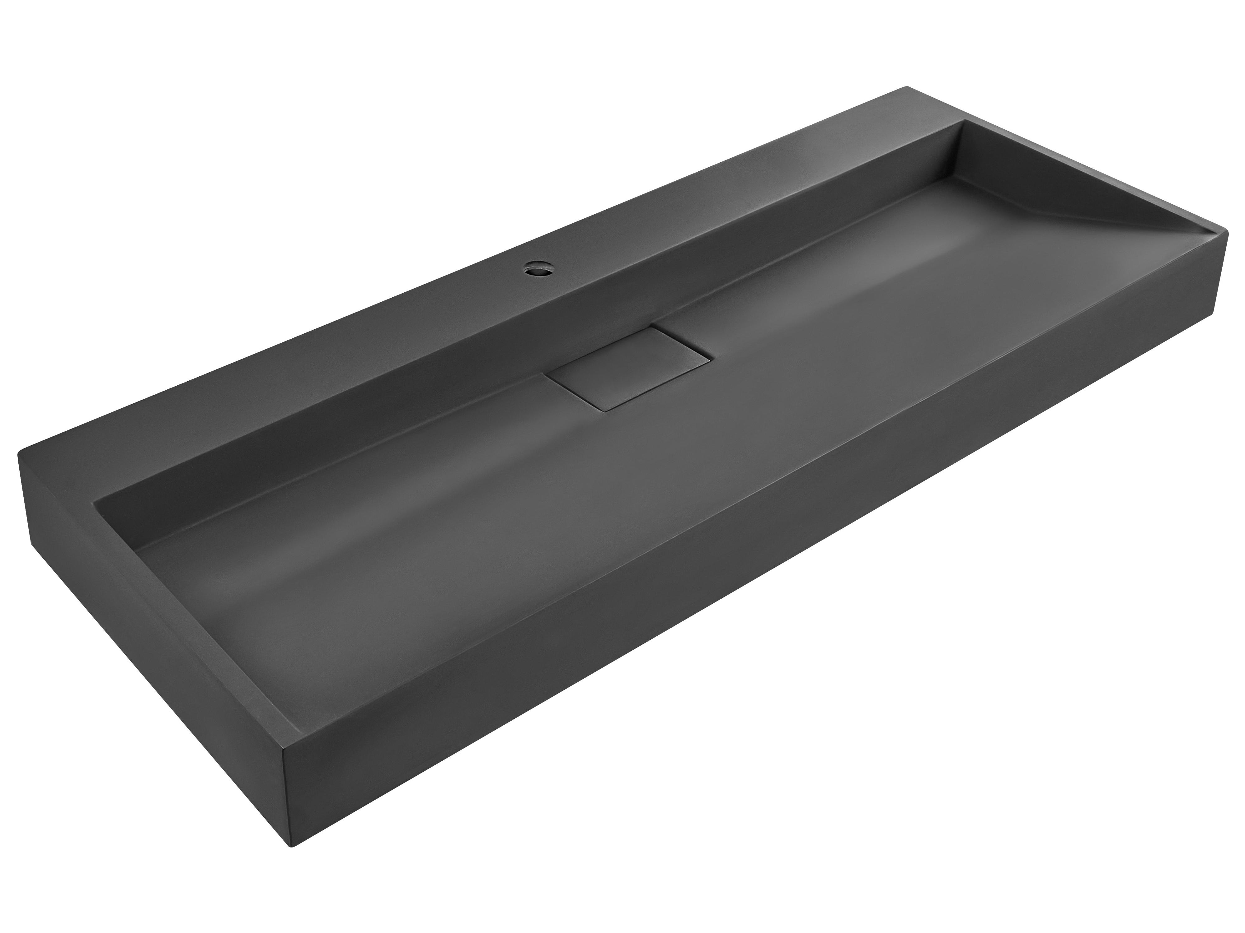 Wall Hung Basin QUENKO 1200 x 460 mm Mineral Cast Black