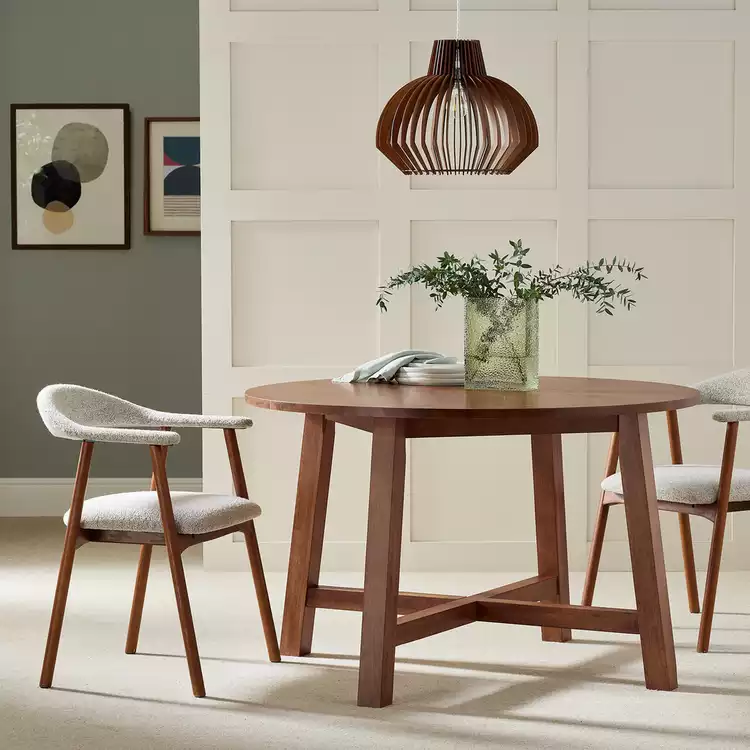 Habitat Trieste Round 4 Seater Dining Table - Walnut