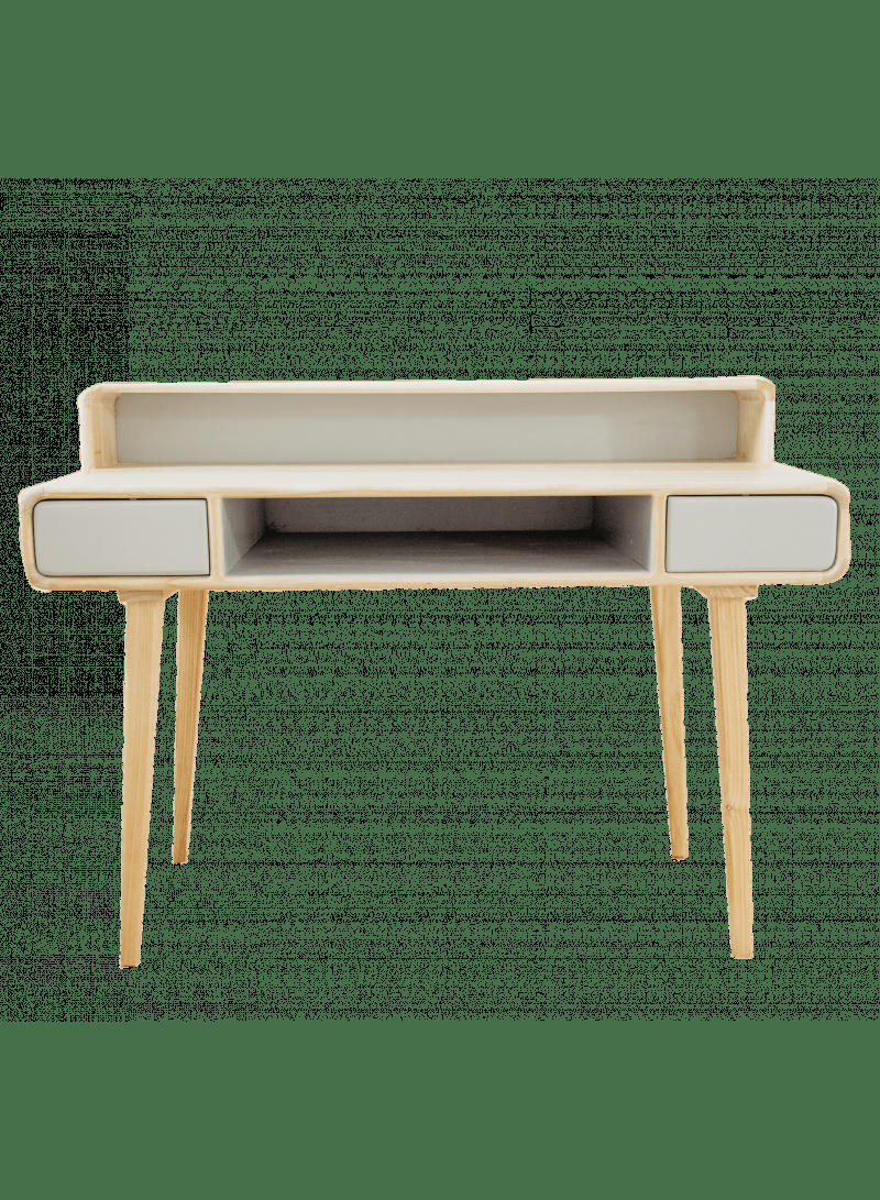 RÉTRO - Bureau bois massif naturel et gris