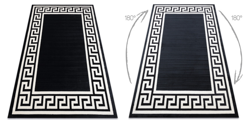 Dywan PEARL 51327H czarny - Ramka, grecki ekskluzywny, 192x290 cm
