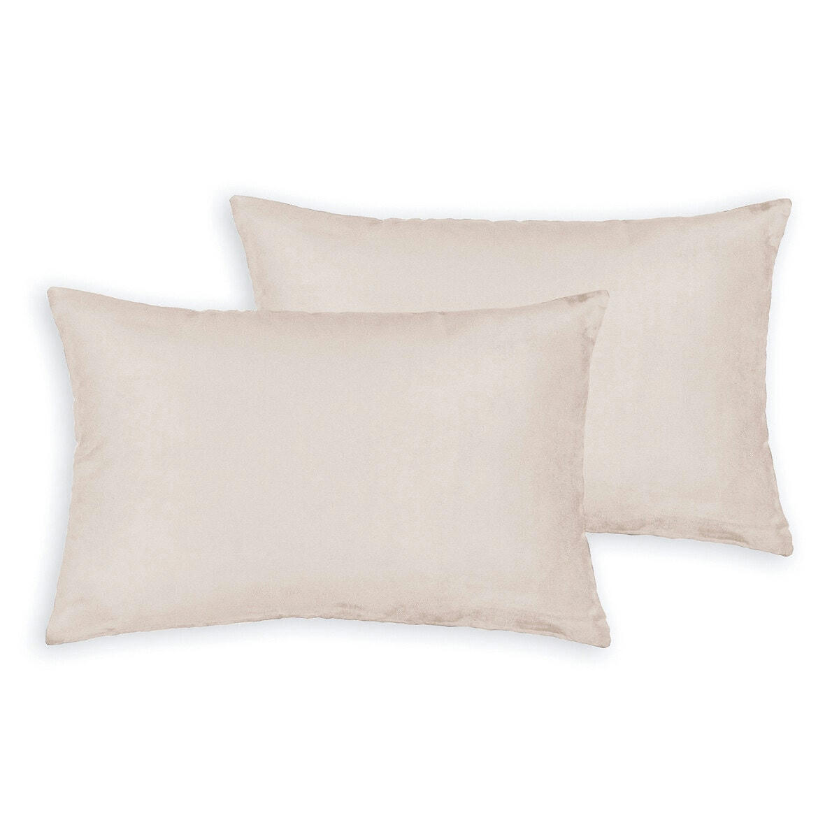 Lot de 2 housses de coussin en suédine