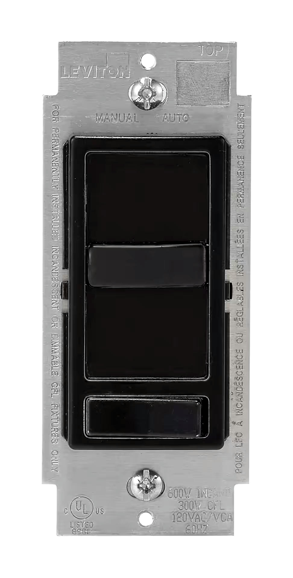 Leviton Decora SureSlide Universal Slide Dimmer, 600W Incandescent, 150W Dimmable LED/CFL, Assorted Colours