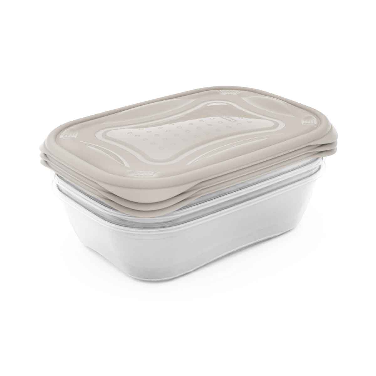 Conjunto de 3 caixas PRACTICFRESH bege 0,7l