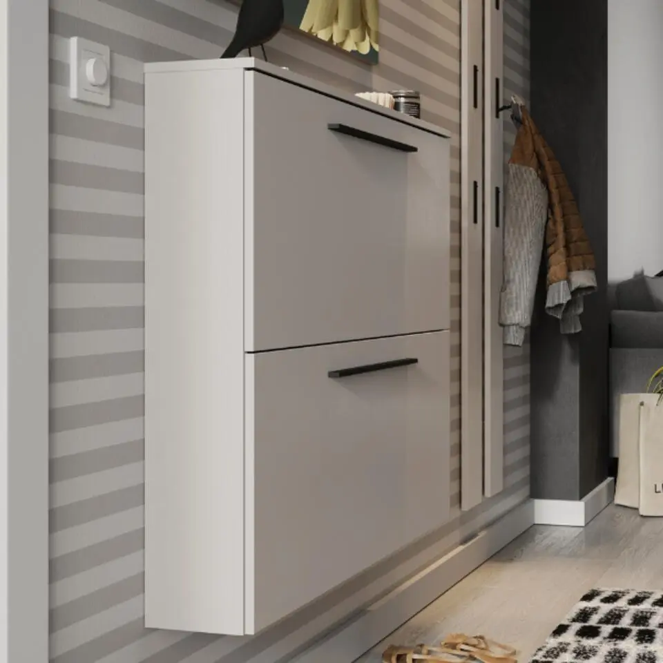 Schoenenkast Jonas 100cm met twee deuren - kasjmier beige