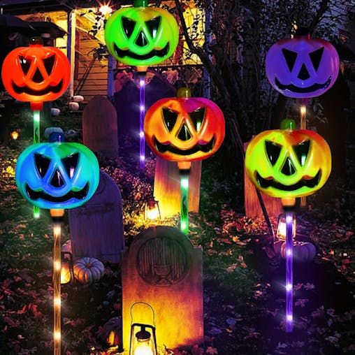 NNETM Solar-Powered Halloween Pumpkin Lights