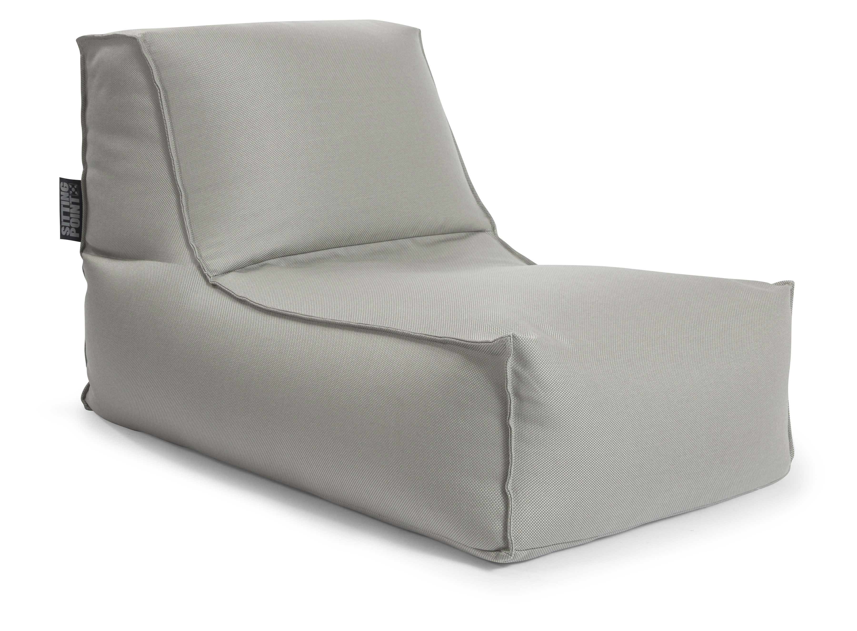 KORFU - Pouf exterieur  avec dossier gris 65x100x65
