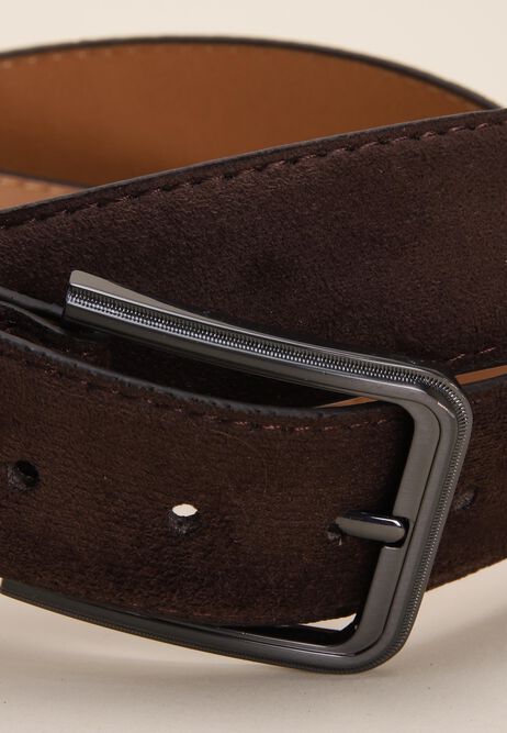 Mens Brown Suedette Belt