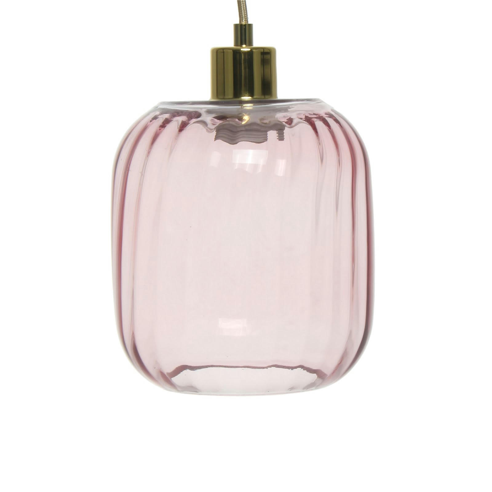 LORIA 125 - Suspension Verre Rose 18x18x27,5 cm