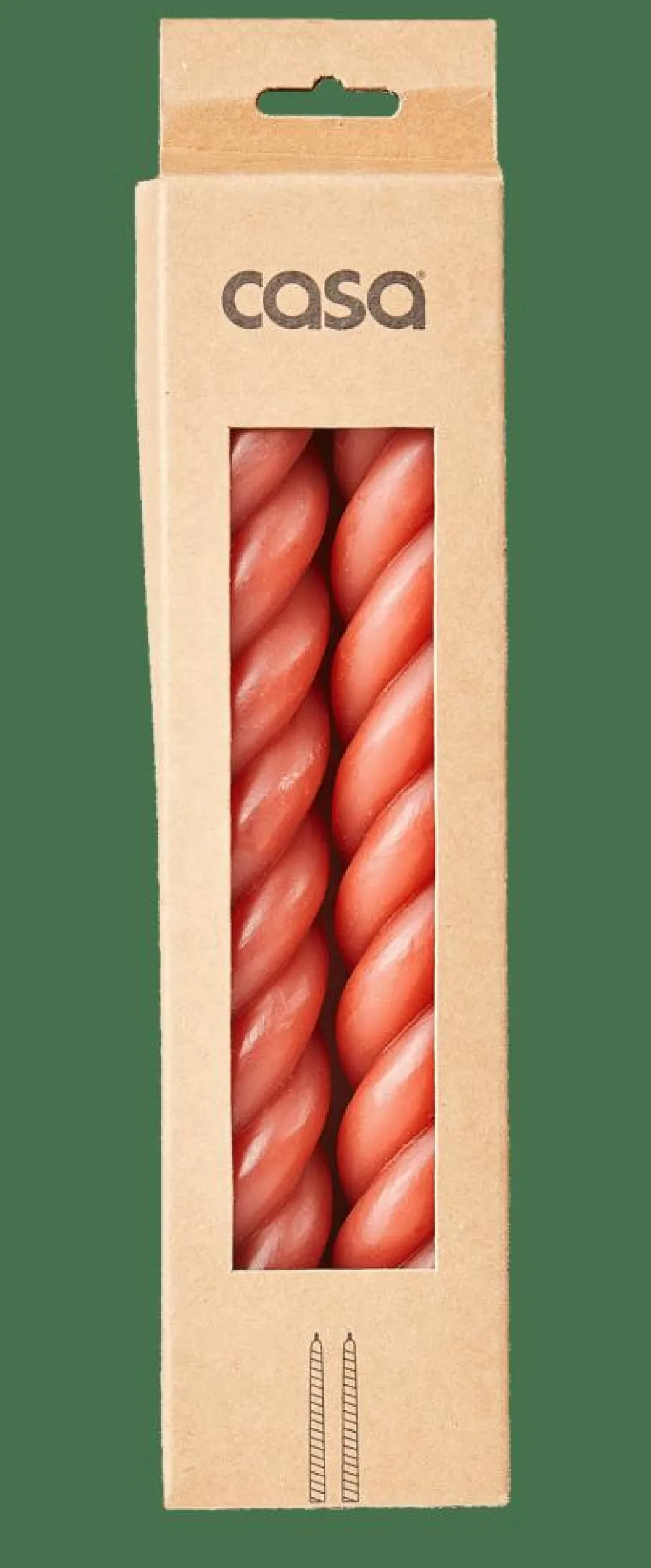 Bougies^CASA CURL Bougies Set De 2 Rouge