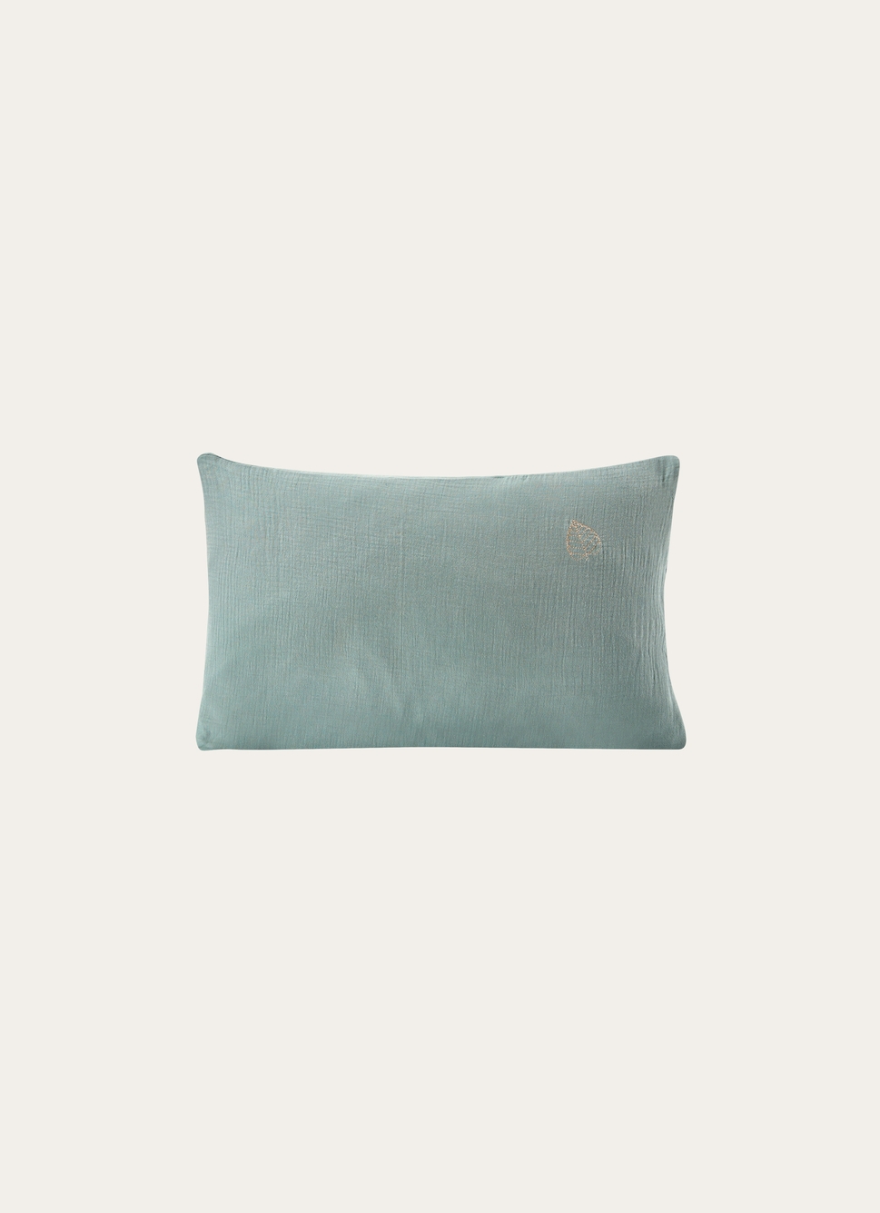 TAIE BÉBÉ EN GAZE DE COTON BRODERIE FEUILLE ROSE