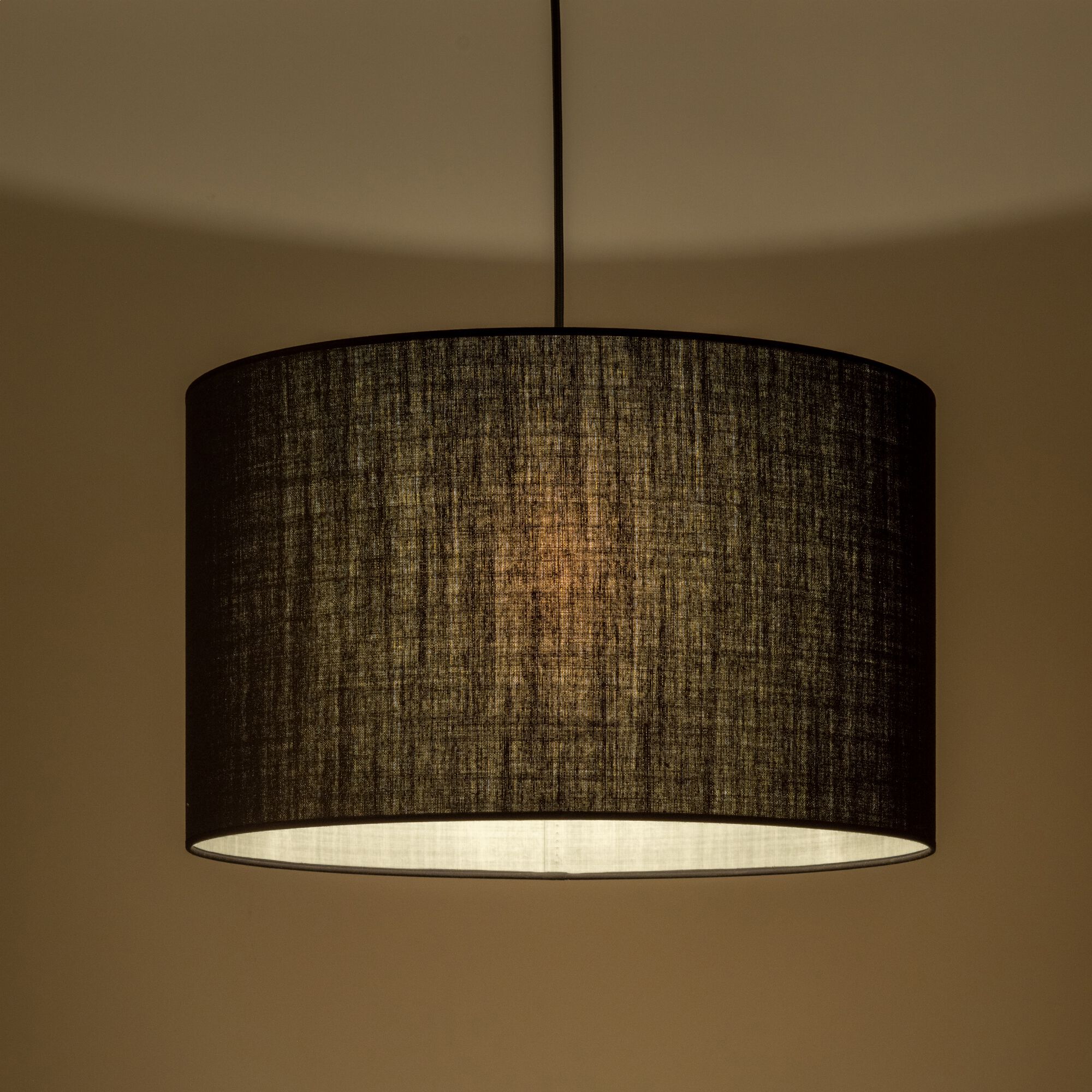 TRIX - Abat-jour cylindrique en coton D50cm -noir