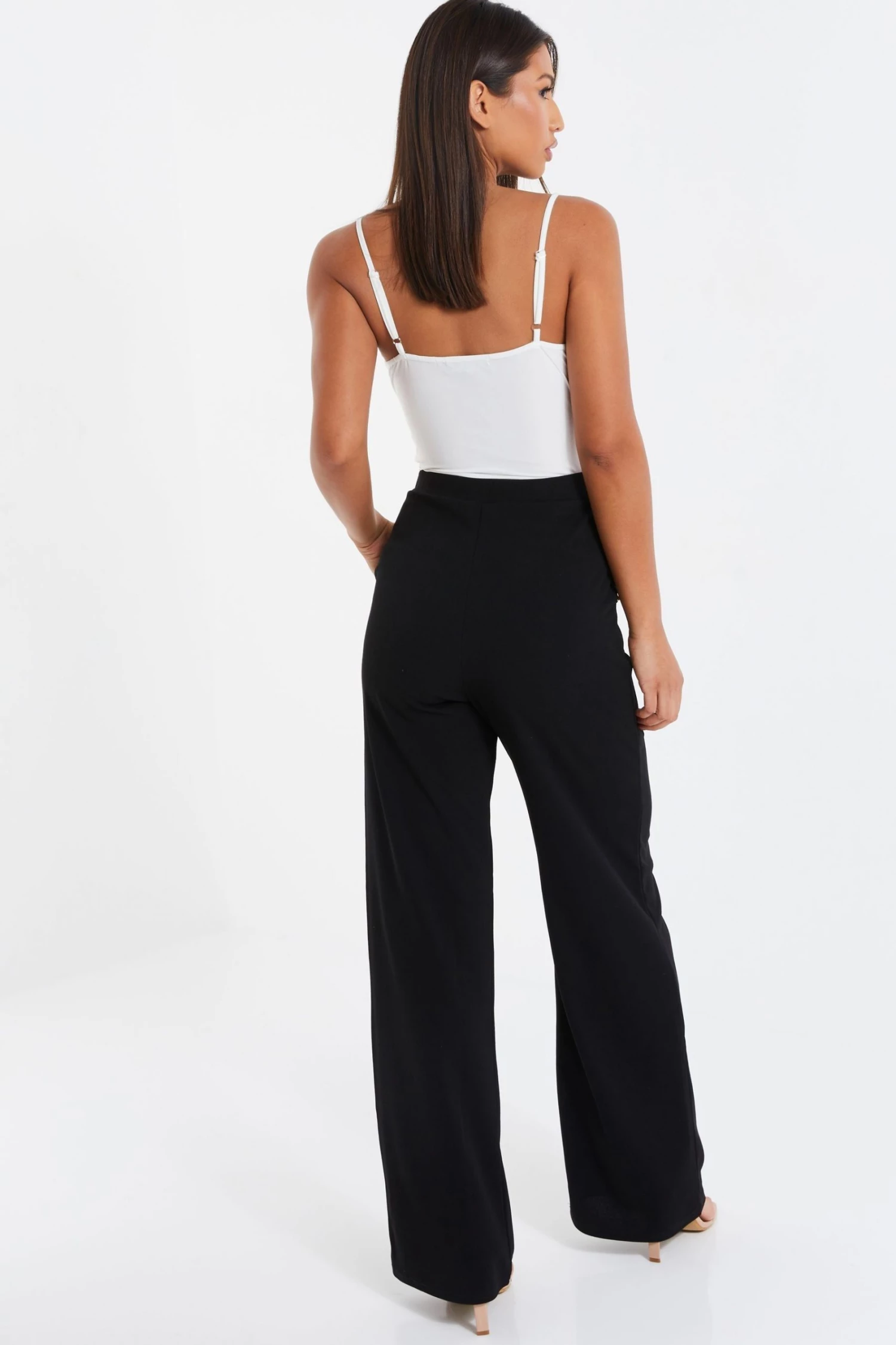 Quiz Black High Waist Palazzo Trousers