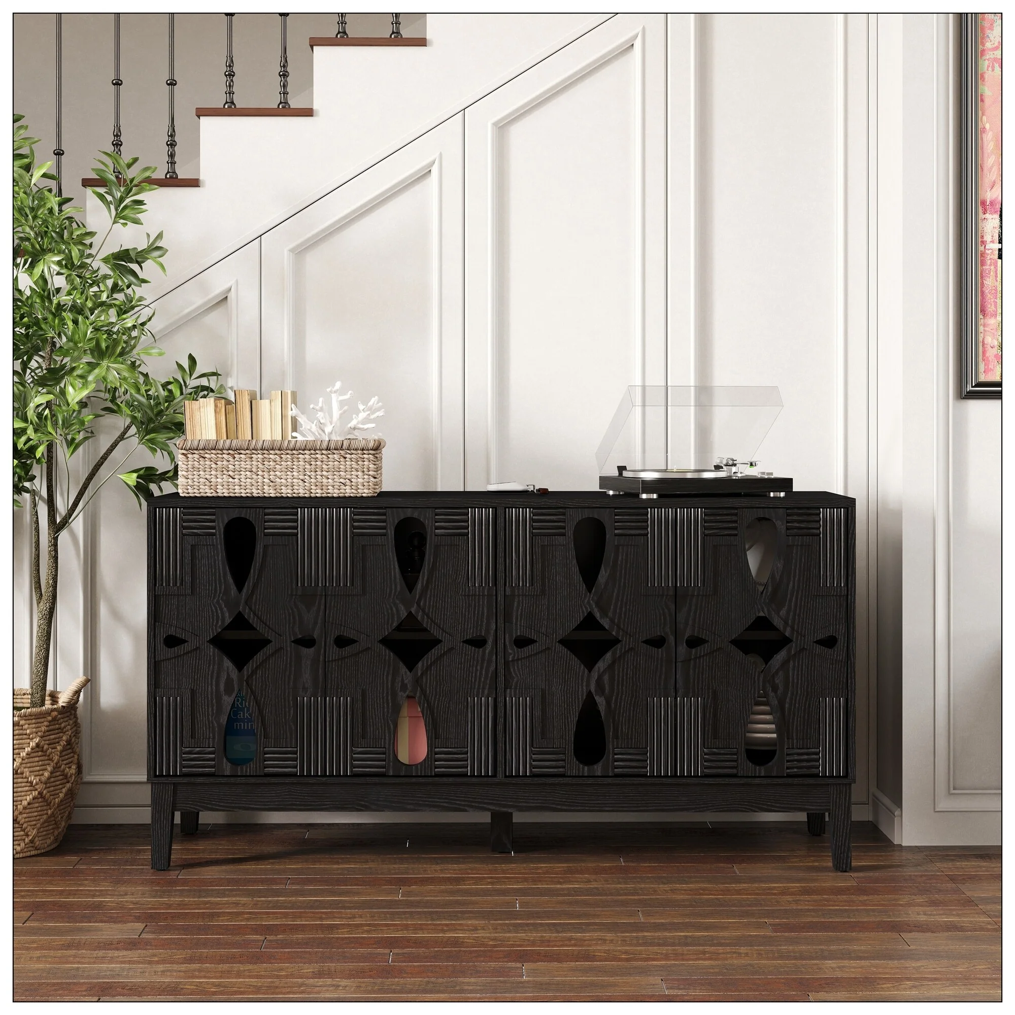 60.5 Mid Century Modern Sideboard Buffet Cabinet with Storage