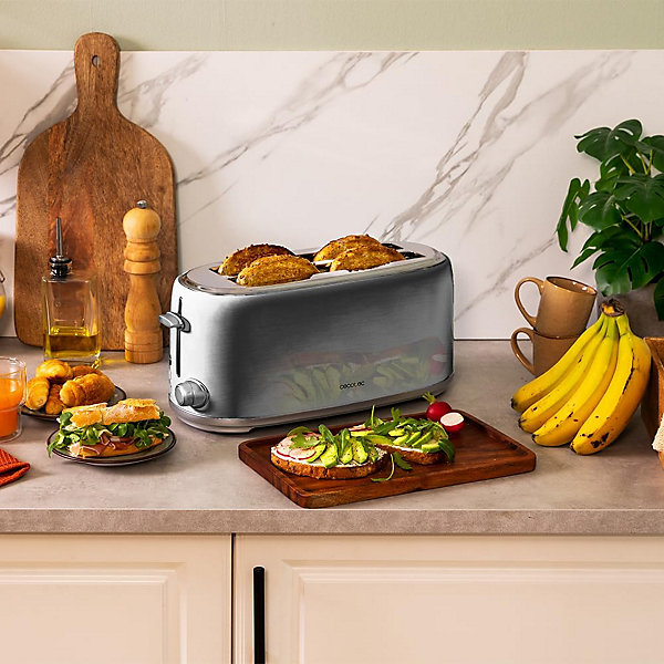 Grille-pain Inox Rétro 1630W 2 Fentes
