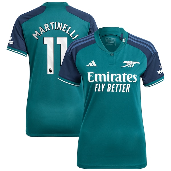 Gabriel Martinelli Arsenal adidas Women's 2023/24 Third Replica Player Jersey - Green/Red/Yellow