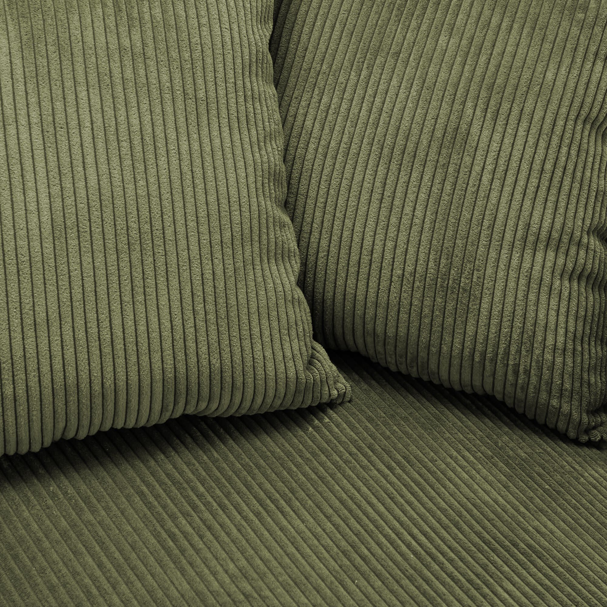 LUDI - Canapé convertible à angle réversible en velours côtelé - vert cèdre