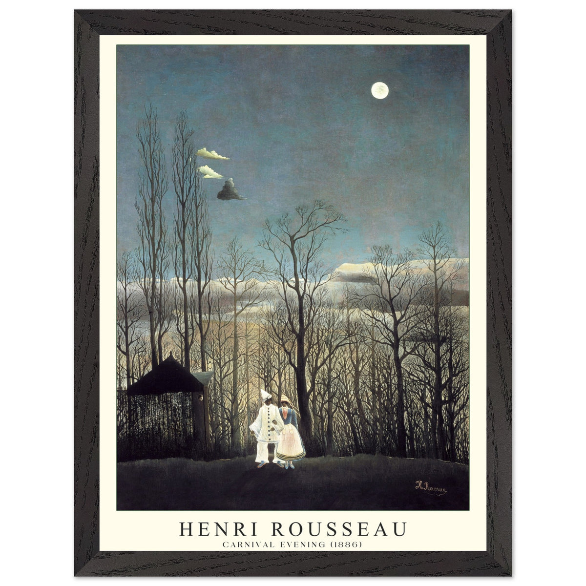 Artfulprints Poster met Lijst Henri Rousseau - Carnival evening  - 30x40 cm - Blauw