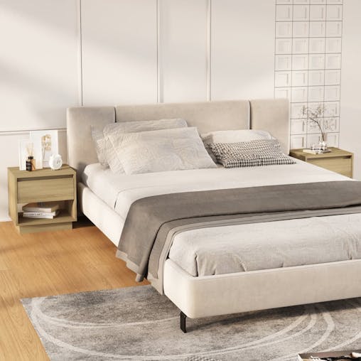 NNEVL Bedside Cabinets 2 pcs Sonoma Oak 45x34x44 cm Chipboard