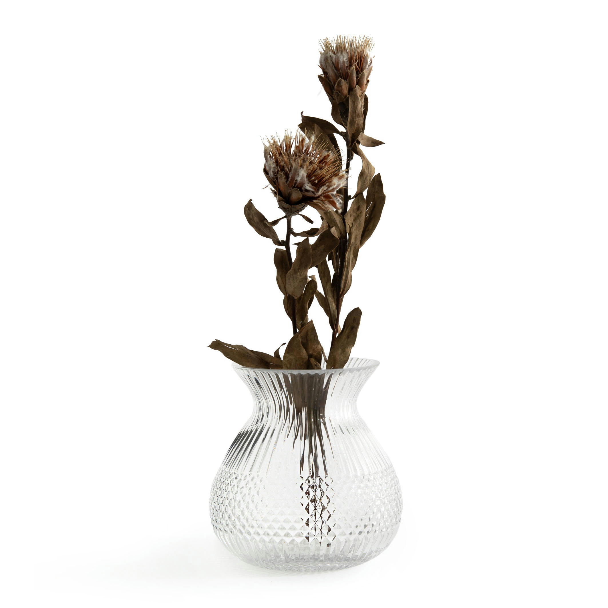 Vase en verre travaillé H17 cm, Afa