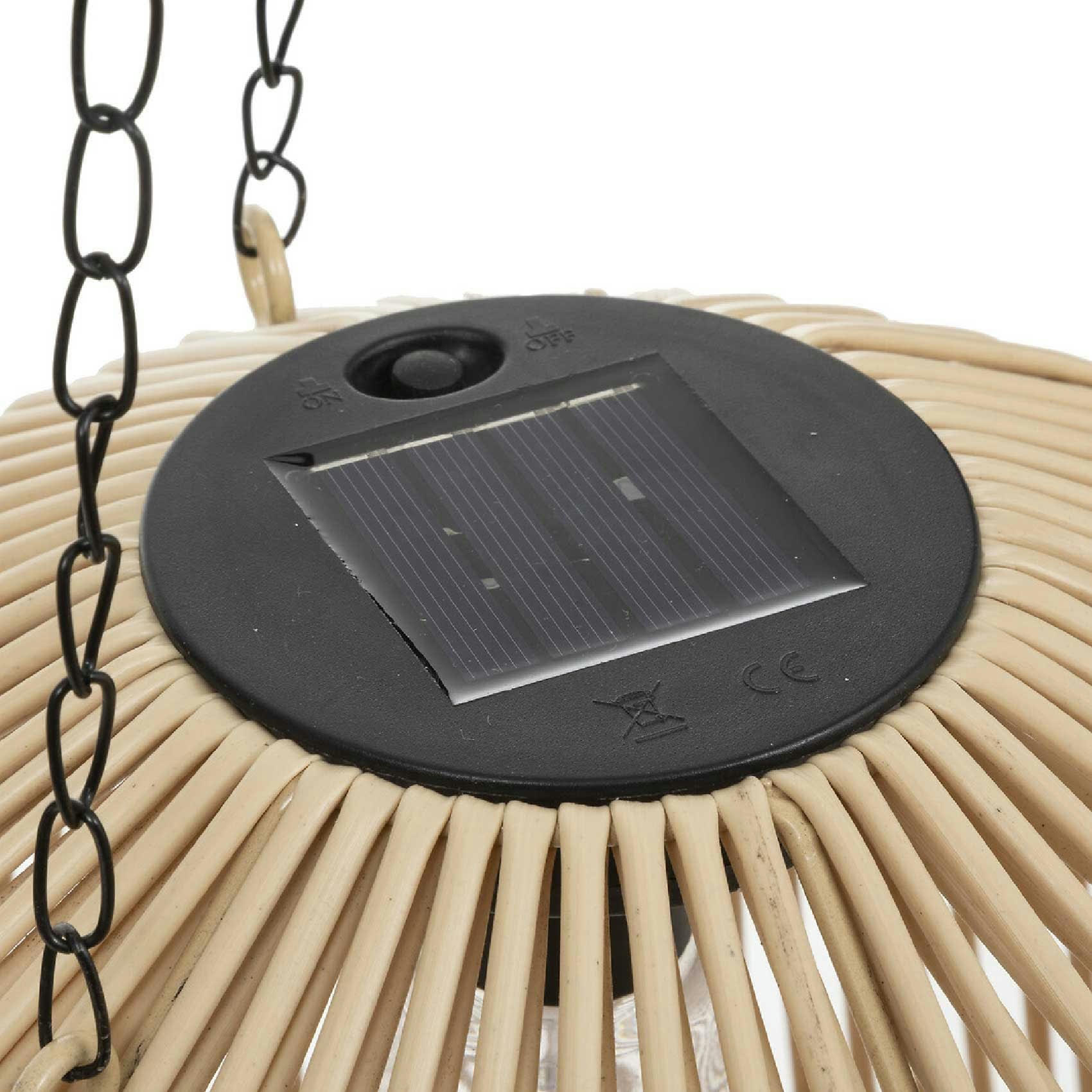 - Suspension solaire outdoor métal/papier naturel Ø 28 cm