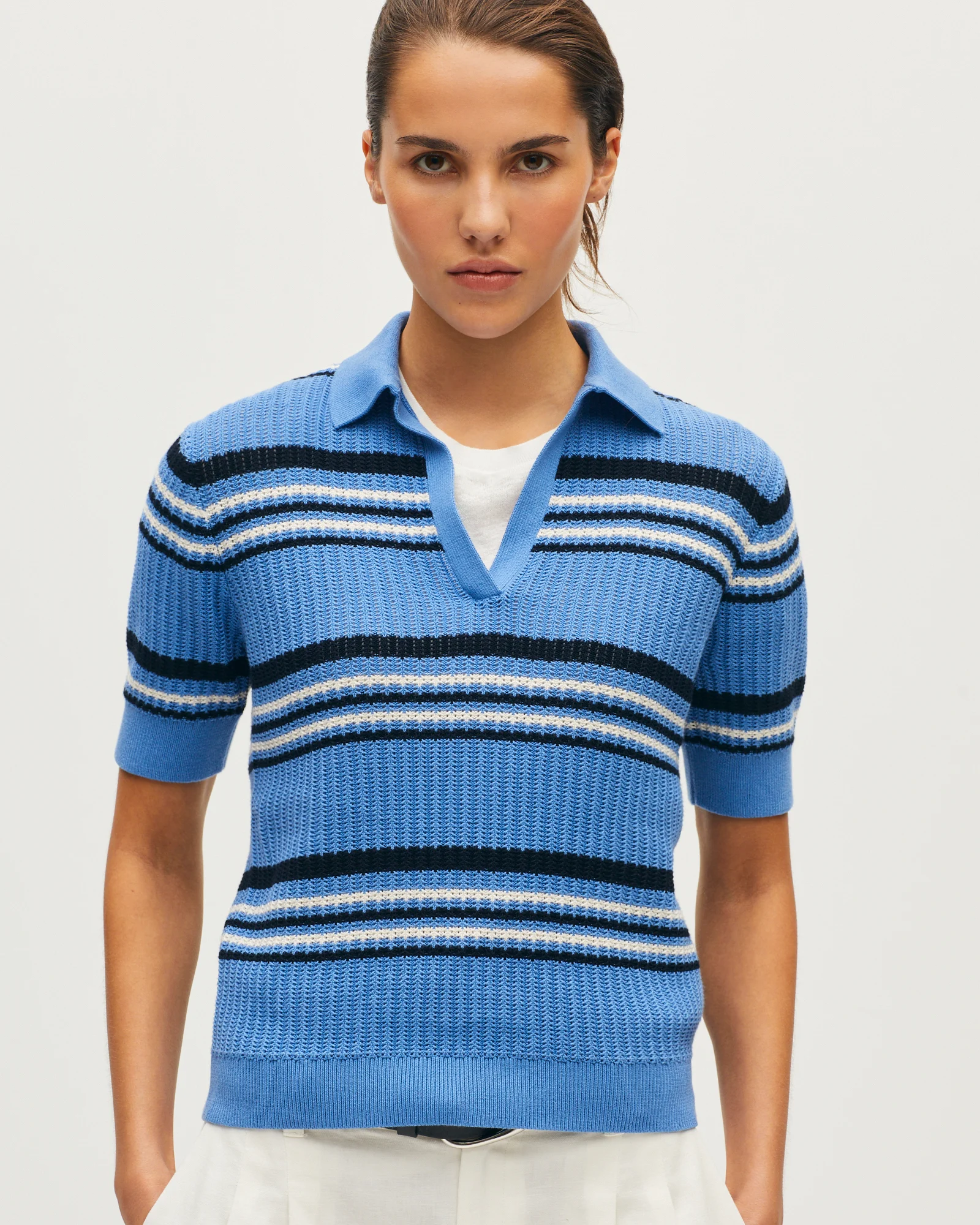 Polo en maille point fantaisie