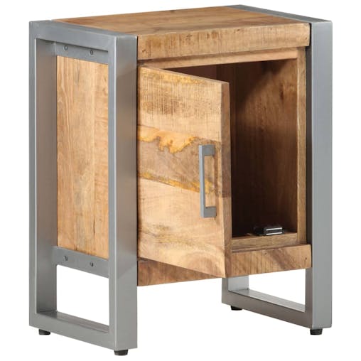 NNEVL Bedside Cabinet 40x30x50 cm Rough Mango Wood