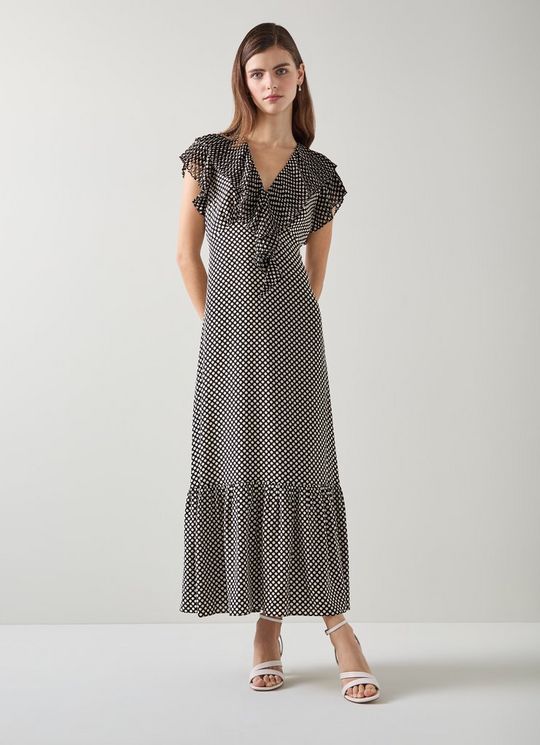 Daphne Polka Dot Pleated Dress