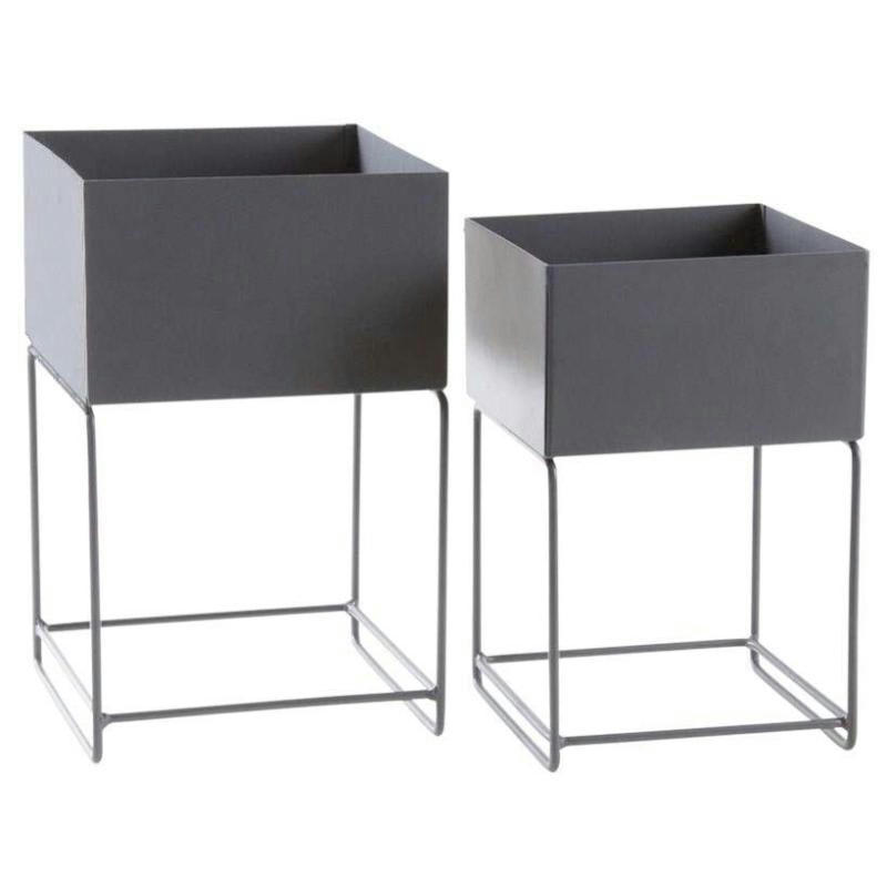 - Sellettes de jardin en métal (lot de 2) carré