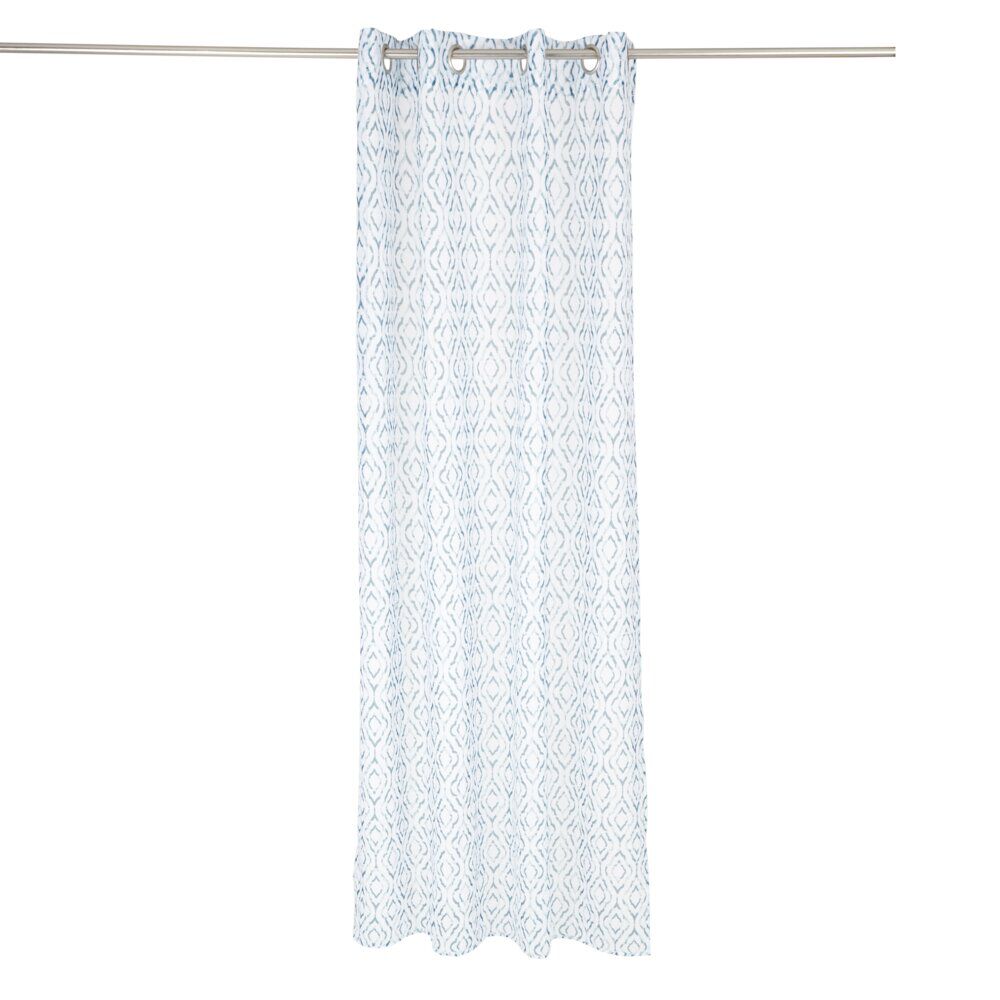 Voilage polyester 140x240cm imprimé bleu