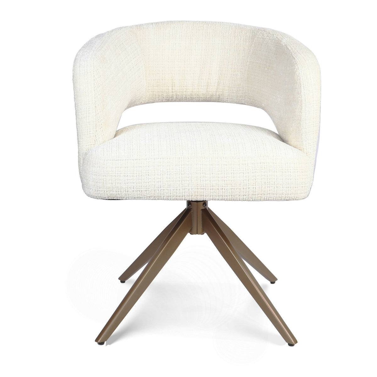 Starfurn Eetkamerstoel Demi - Off White/Brons - Set van 2