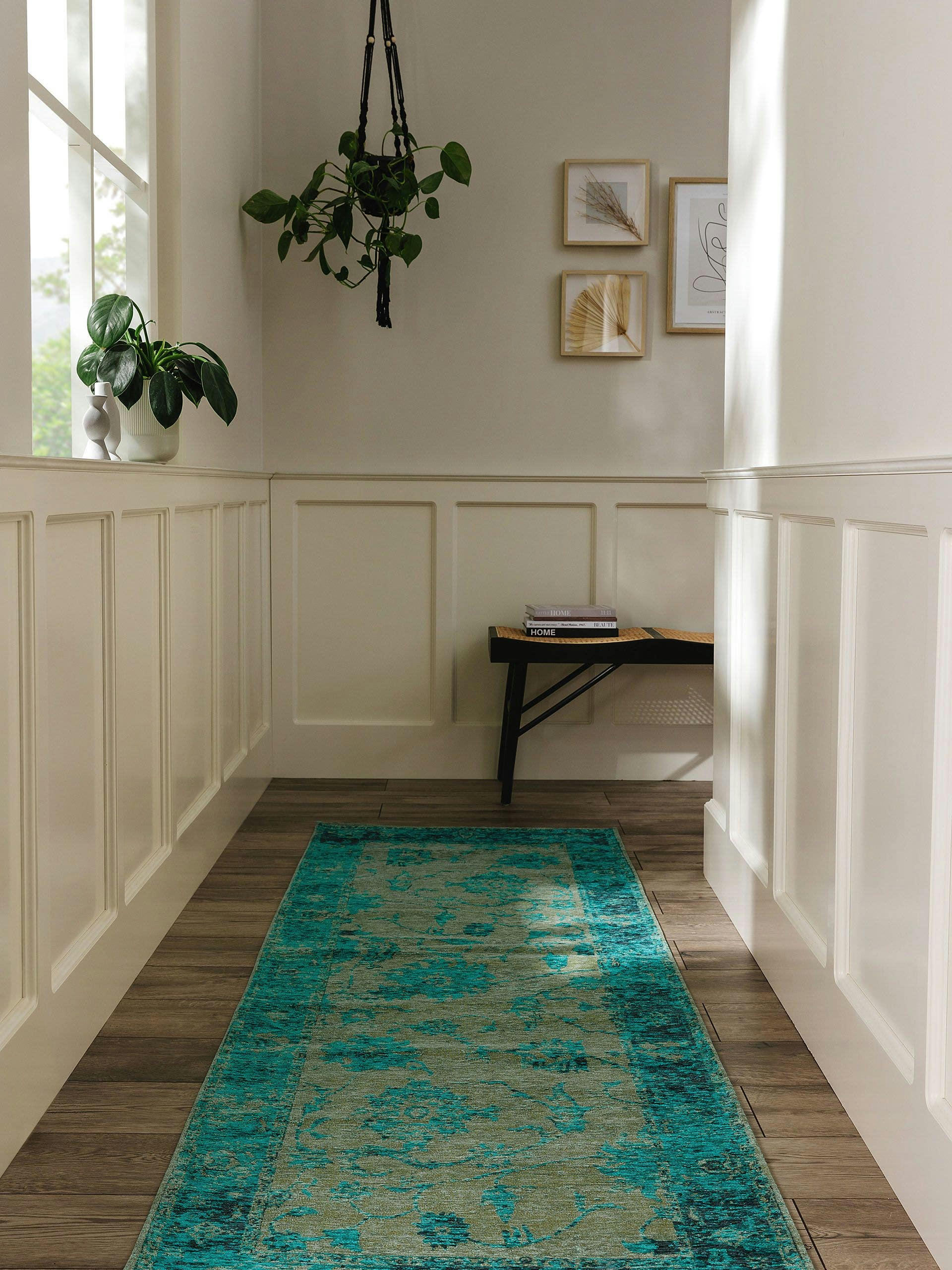 FRENCIE - Tapis de couloir turquoise 80x250