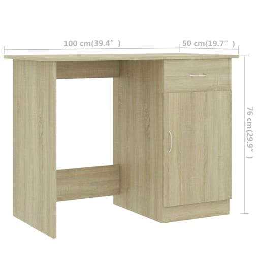 NNEVL Desk Sonoma Oak 100x50x76 cm Chipboard