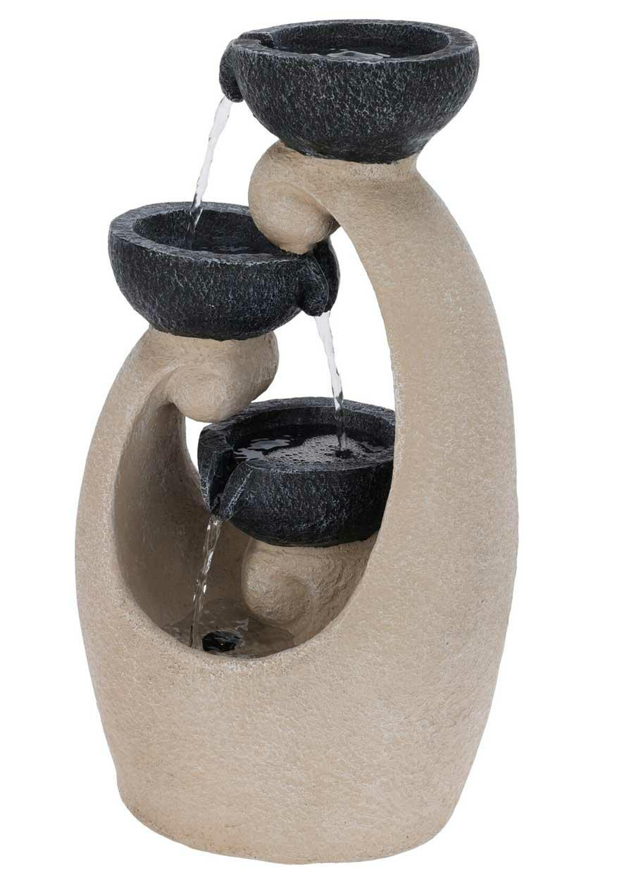 Fontanna dekoracyjna Teacup z kaskadą filiżanek i LED ciepłe światło 52 cm
