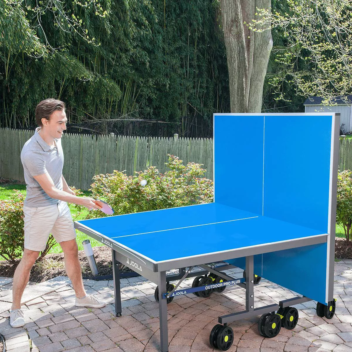 JOOLA Nova Pro Plus Outdoor Table Tennis Table with Weatherproof Net, 9锟5 ft, Foldable, Aluminum Surface