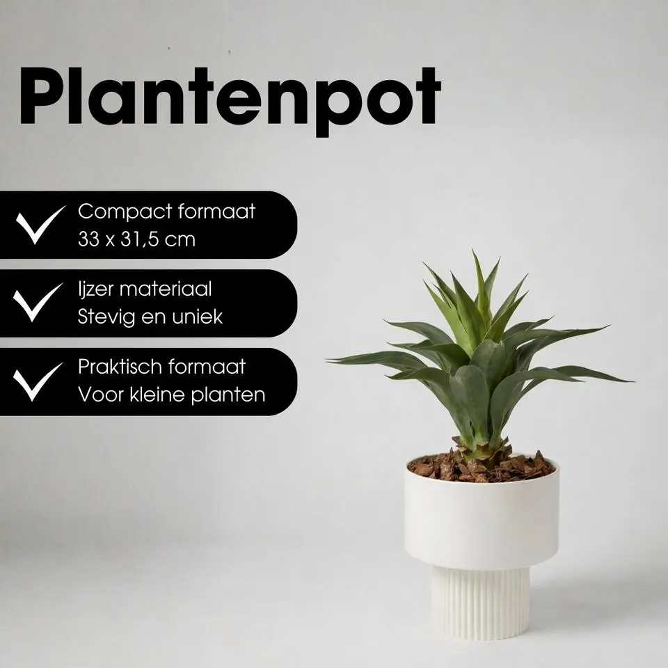 Mica Decorations Lux Bloempot �?Off-white