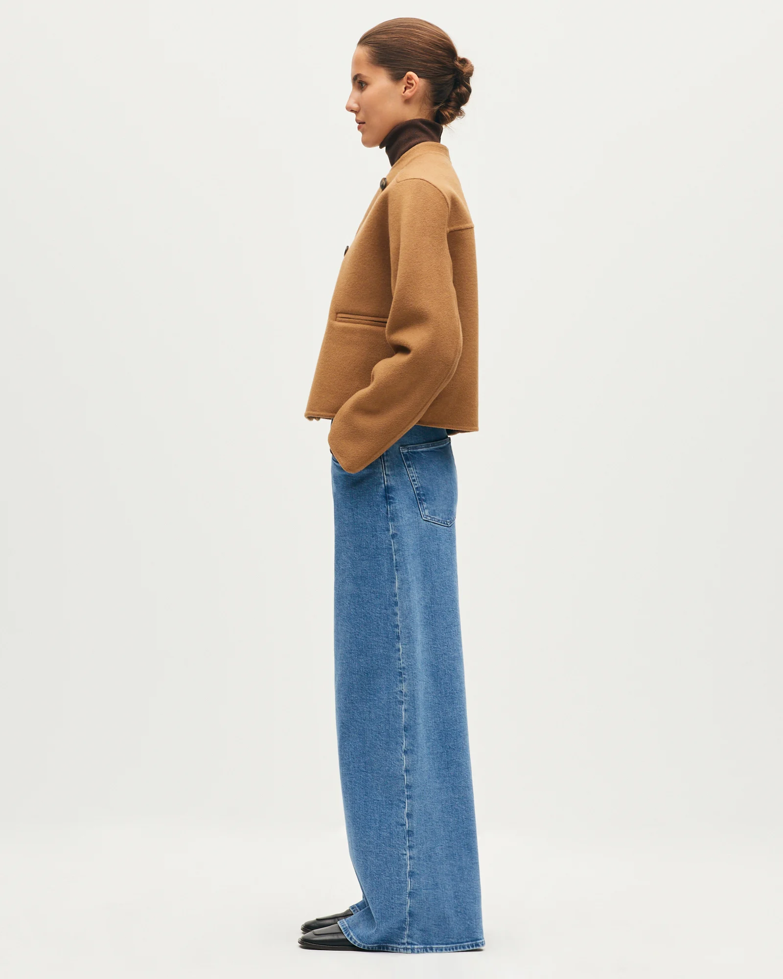 Blouson court double face avec laine