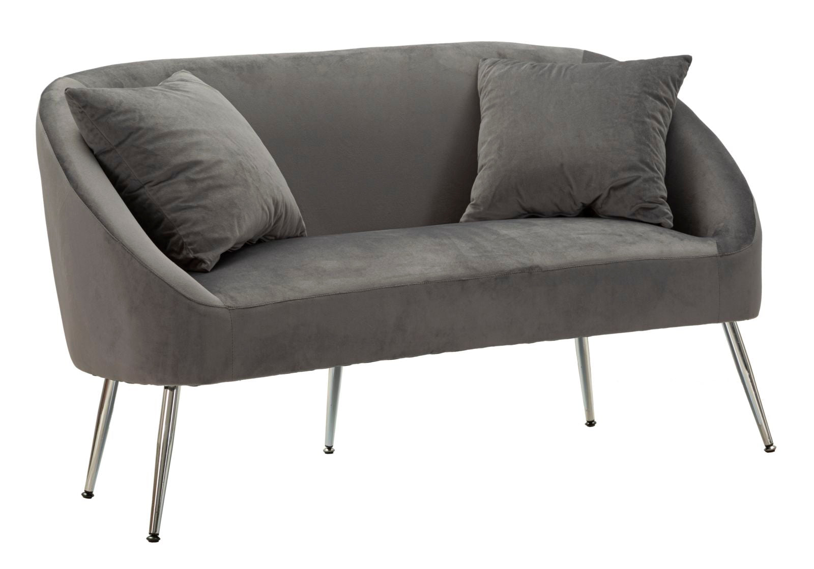 Mauro Ferretti Silvery Sofa 2 plaatsen in metaal en fluweel