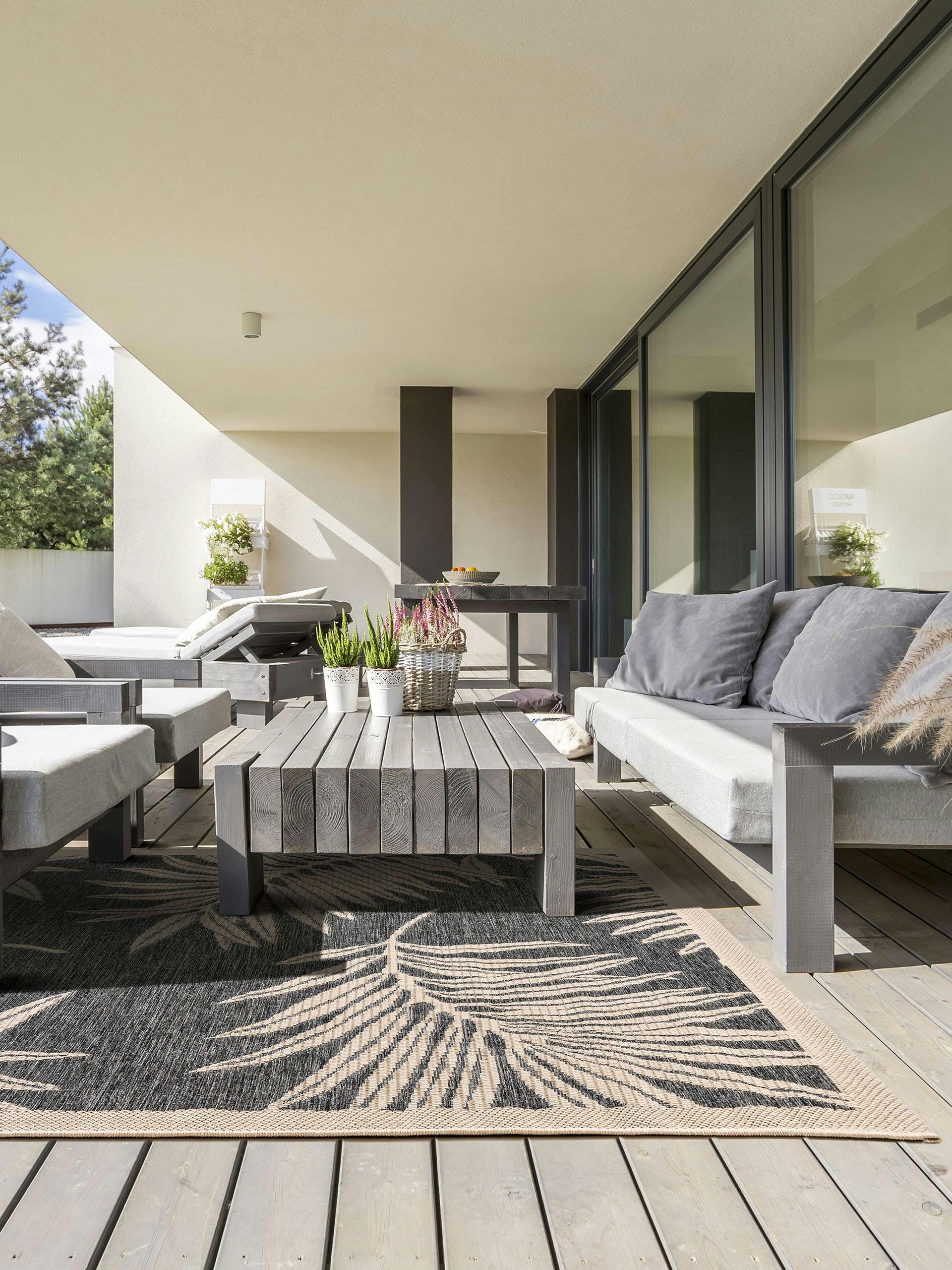 RIVER - Tapis d'extérieur & intérieur bleu 100x150