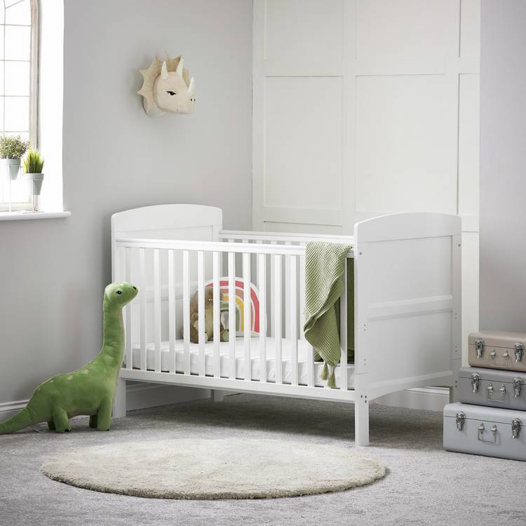 Obaby Grace Cot Bed with Mattress - White