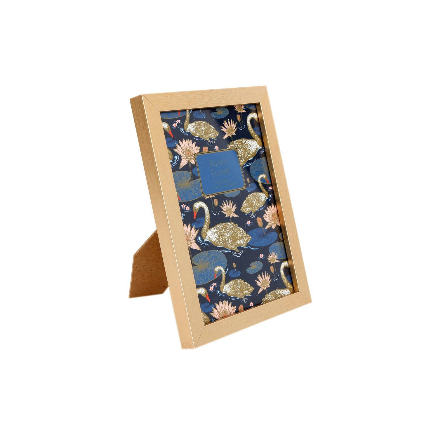 ART DÉCO - Cadre photo designration cygne l. 13 x l. 18 cm doré