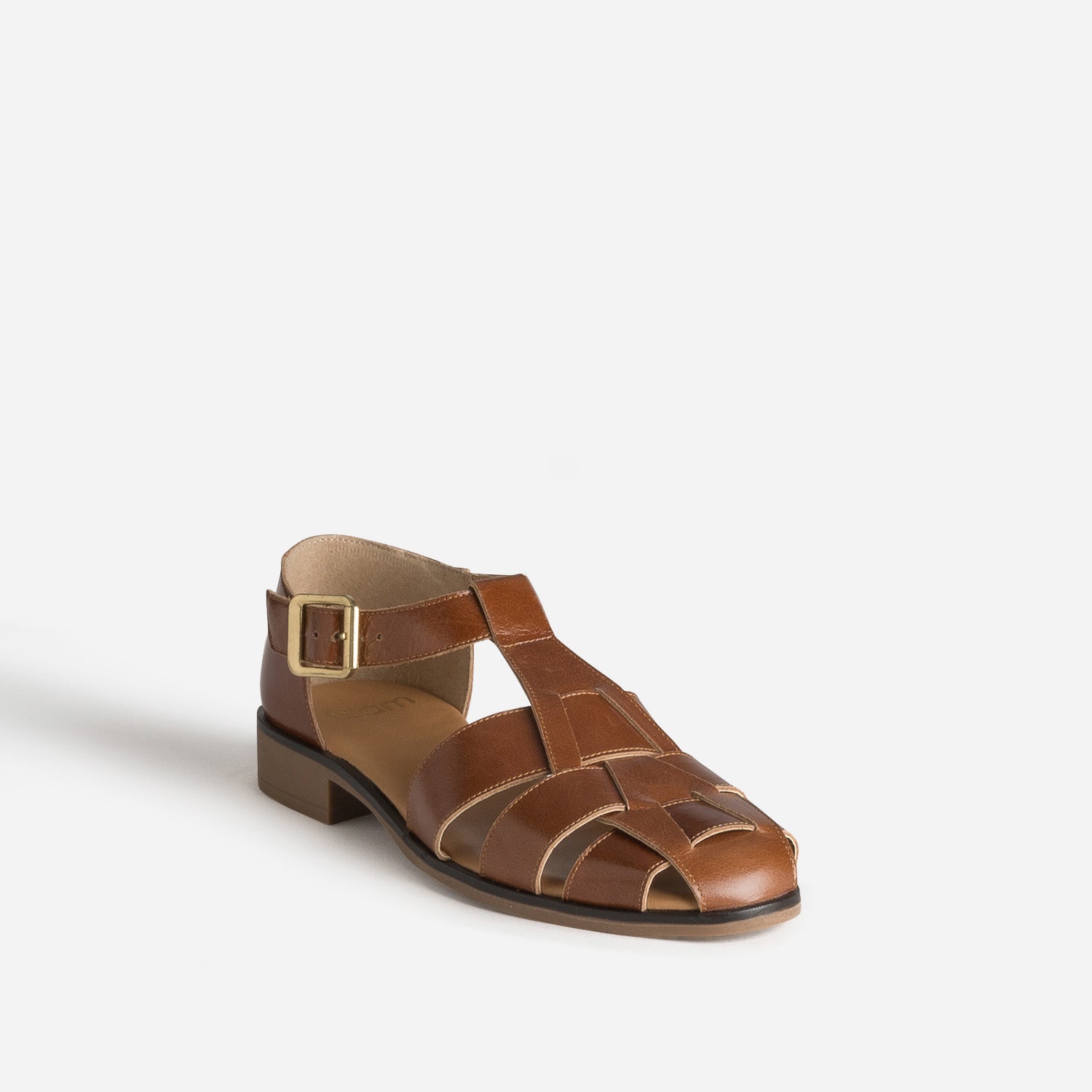 Sandale fisherman cognac cuir