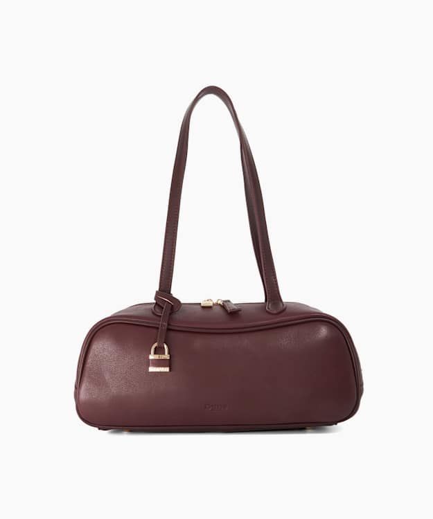Day Burgundy - Leather Padlock-Detail Shoulder Bag