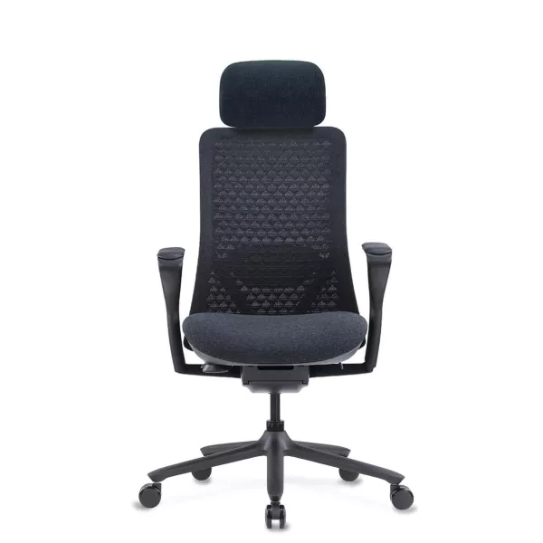 Ergonomiczny fotel Polka czarny trójwymiarowa siatka