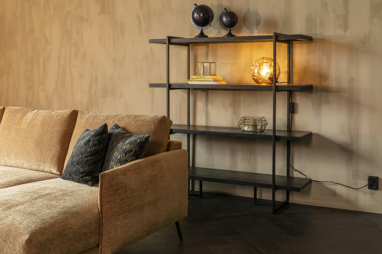 CLASS - Bibliothèque en bois et acier noir