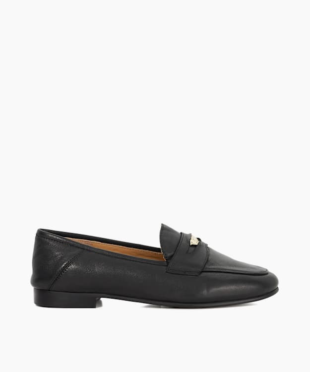 Greek Black - Coin Penny Trim Crush Back Loafers