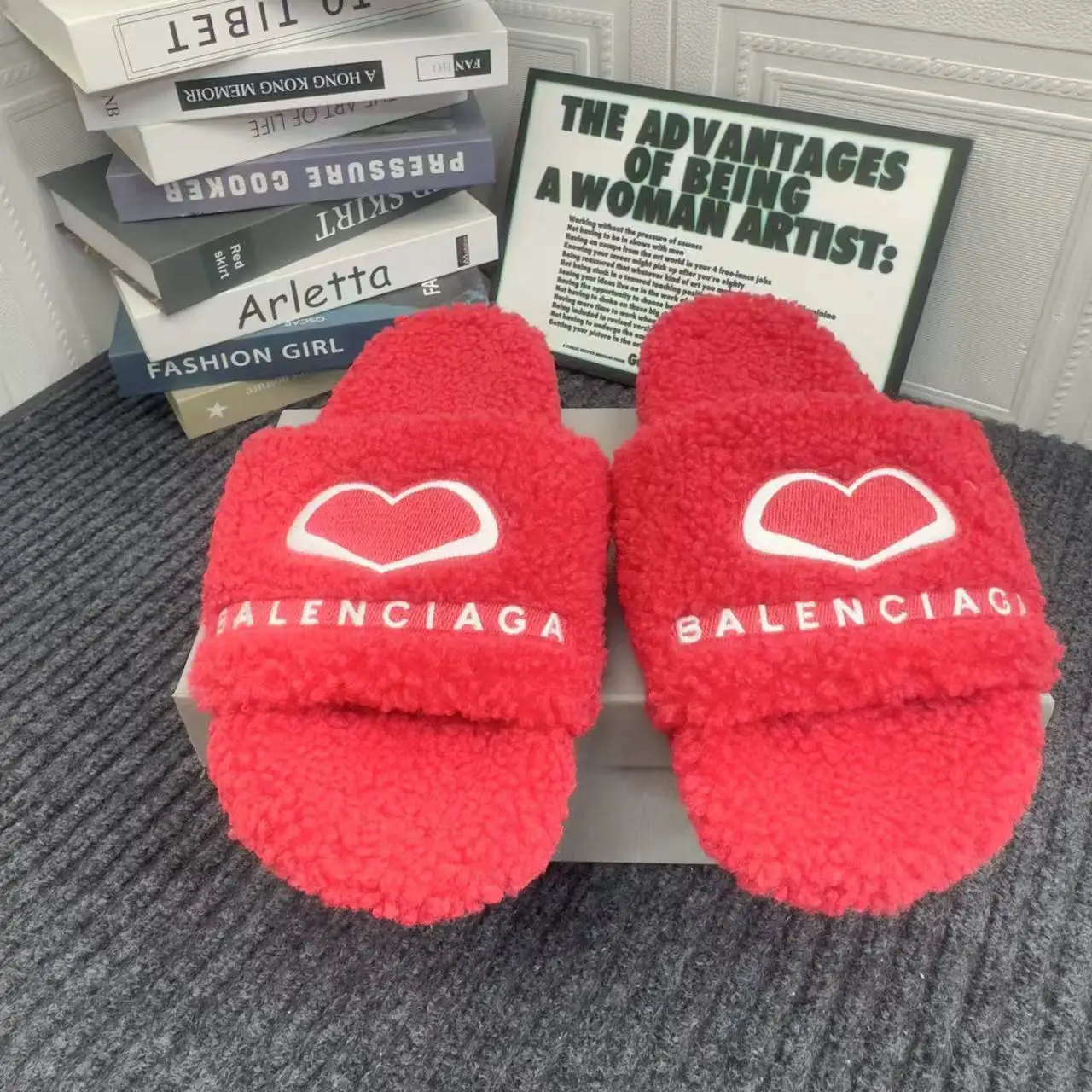 Balenciaga Fluffy Slippers