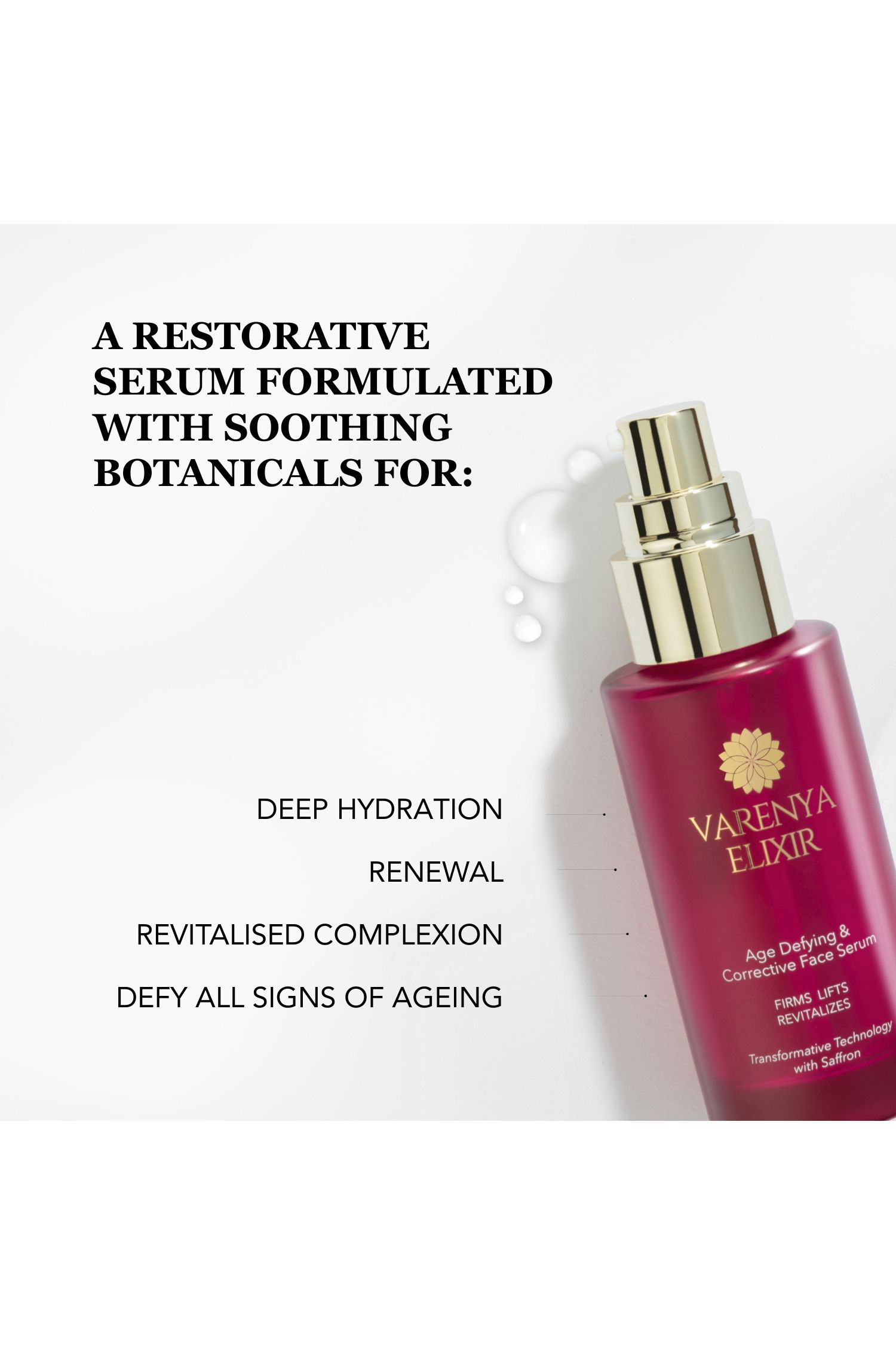 VARENYA ELIXIR Age Defying & Corrective Face Serum – Firming Brightening Hydrating