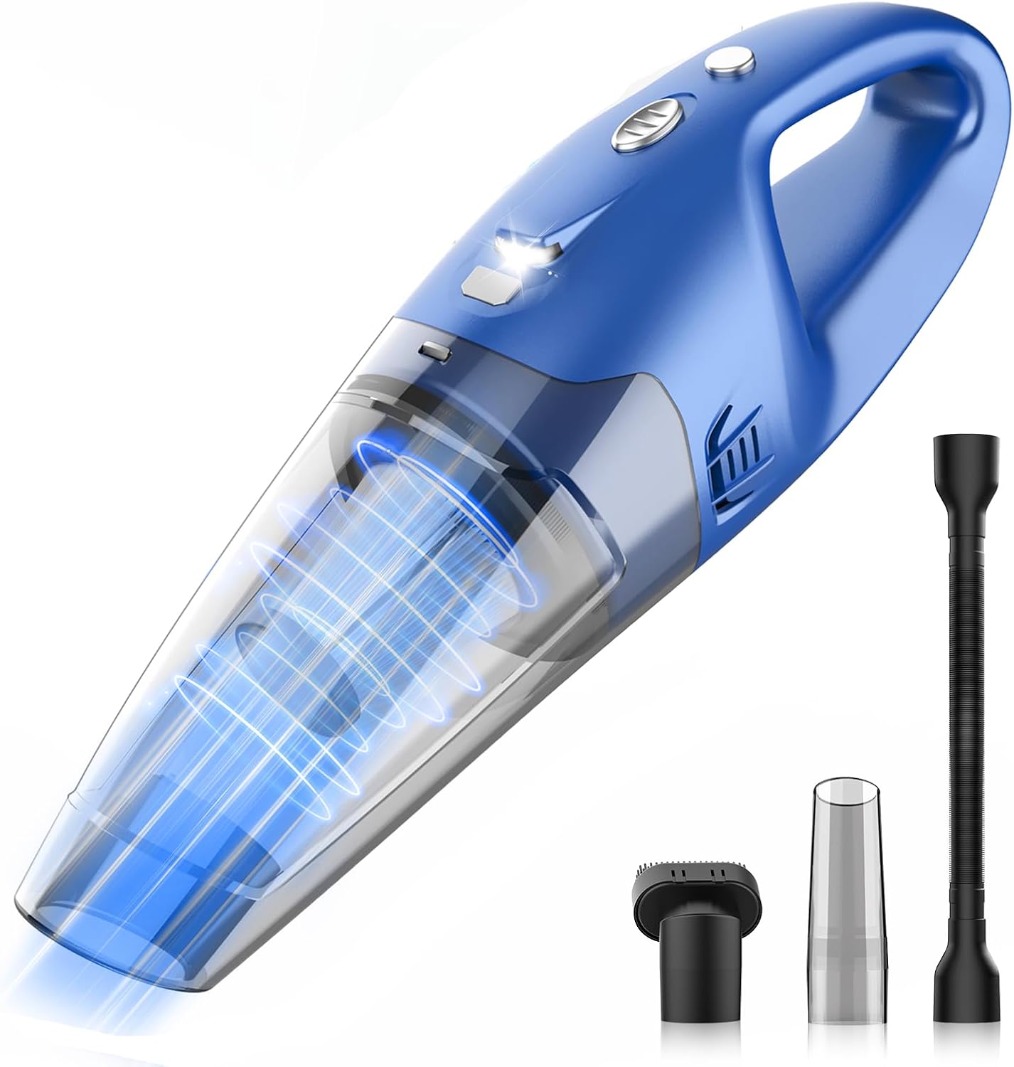 Handheld Vacuum Cordless Rechargeable – 6000Pa Mini Hand Held Vacuum, LED Light, 20–25 Mins Runtime, USB Charging, 500ML Cup – Lightweight Small Vacuum Cleaner Cordless for Car/Office/Home