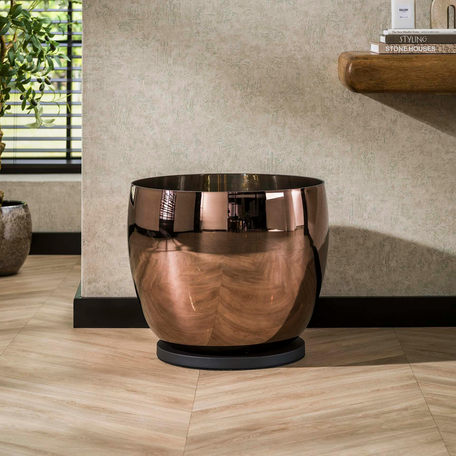 Lampe de salon moderne avec vasque en verre cuivré 41 cm NIAGARA
